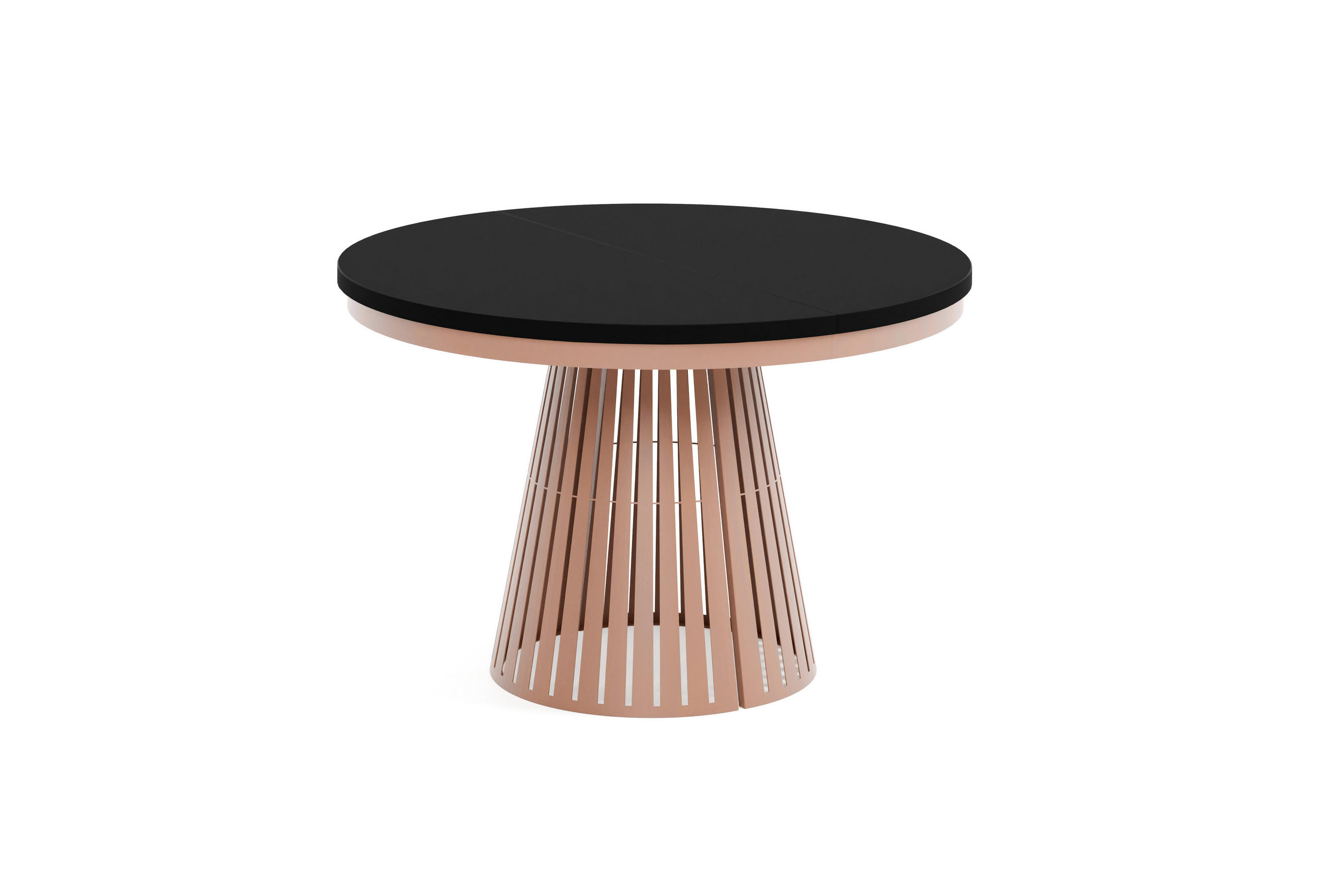 ESSTISCH Cone Bis - Schwarz/Kupferfarben, Holzwerkstoff/Metall (120/120/76cm) - Meblini