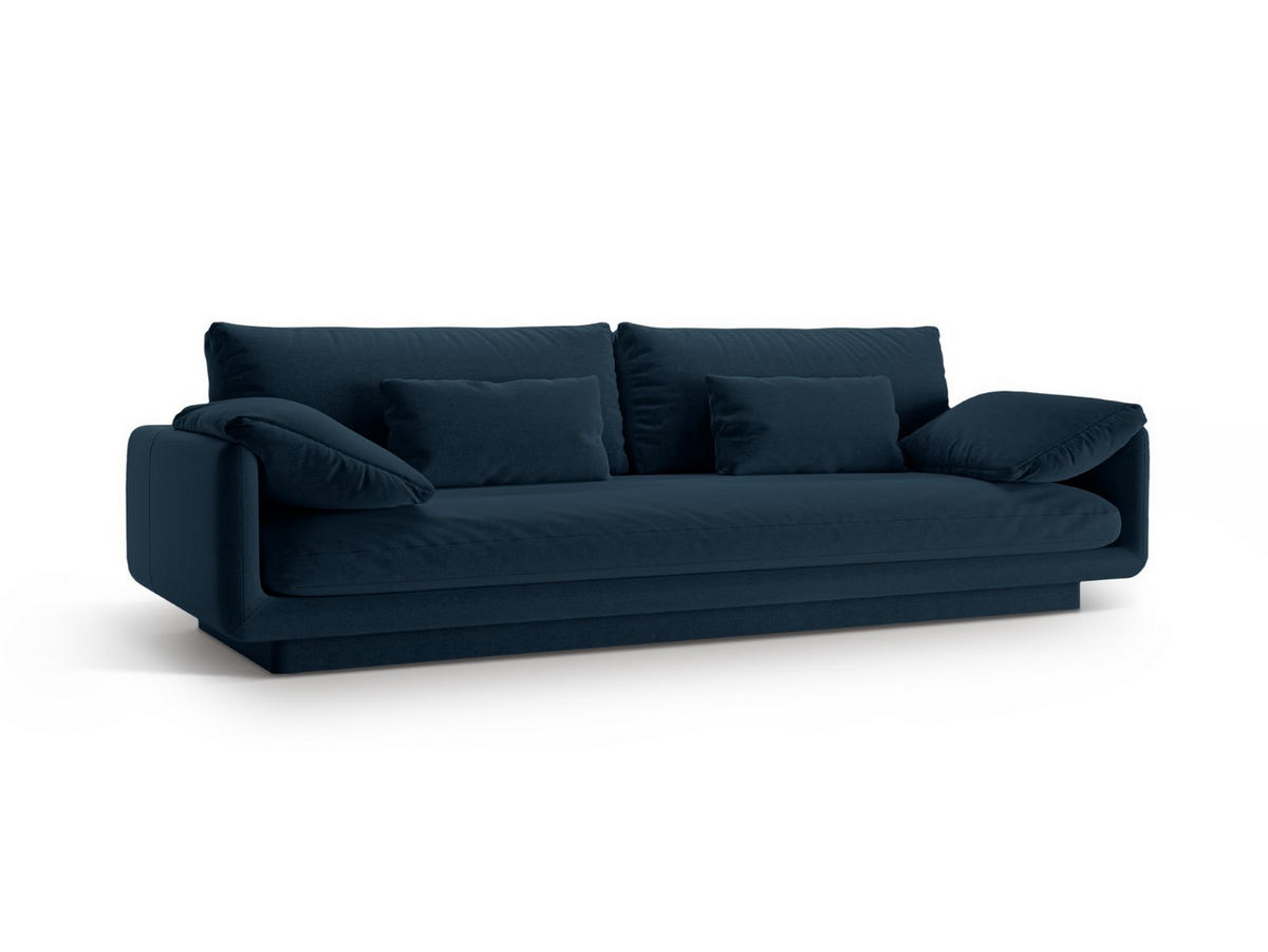 SOFA Torino aus strukturiertem Stoff marineblau 4 Sitzplätze - Blau, Textil (250/83/103cm) - Micadoni