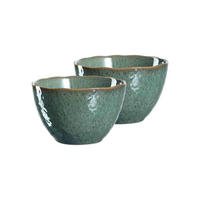 KERAMIKSCHALEN Matera Grün ø 15.3 cm 2er Set - Grün, Keramik (15.3cm) - Leonardo Living