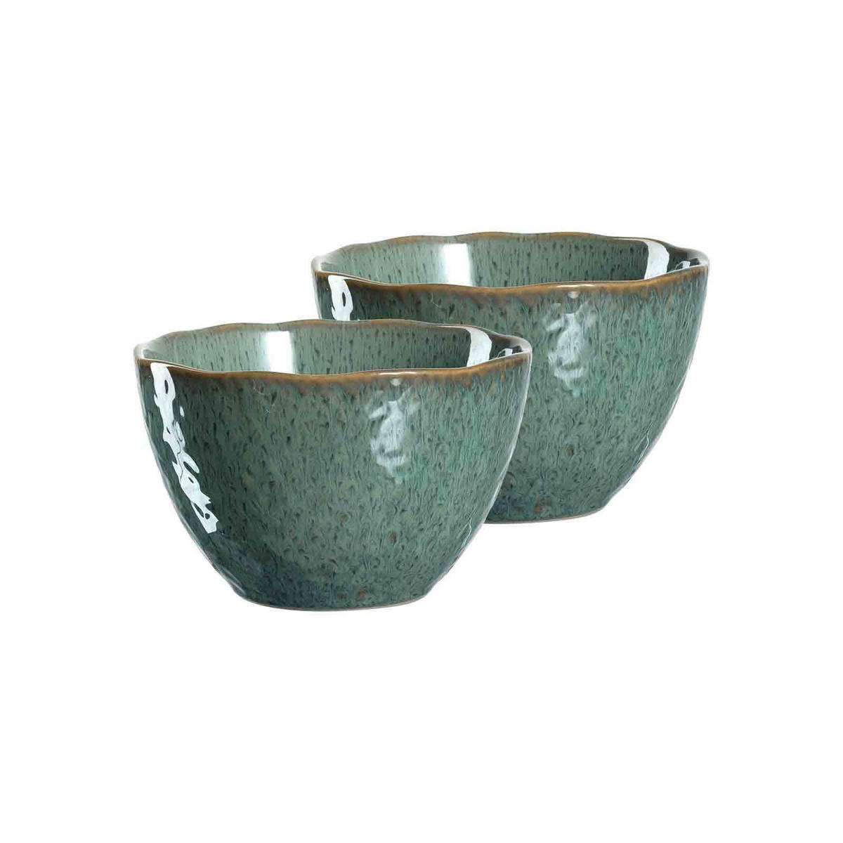 KERAMIKSCHALEN Matera Grün ø 15.3 cm 2er Set - Grün, Keramik (15.3cm) - Leonardo Living