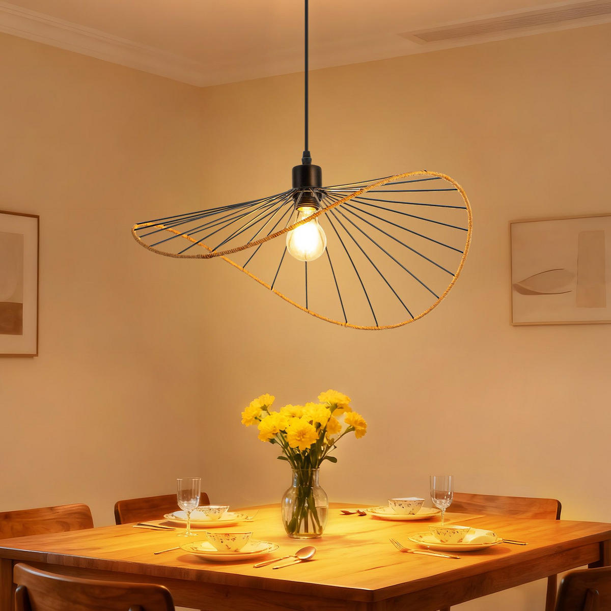 PENDELLEUCHTE BJORN Ⅲ 10/50/120 cm - Schwarz, Metall (10/50/120cm) - Nettlife