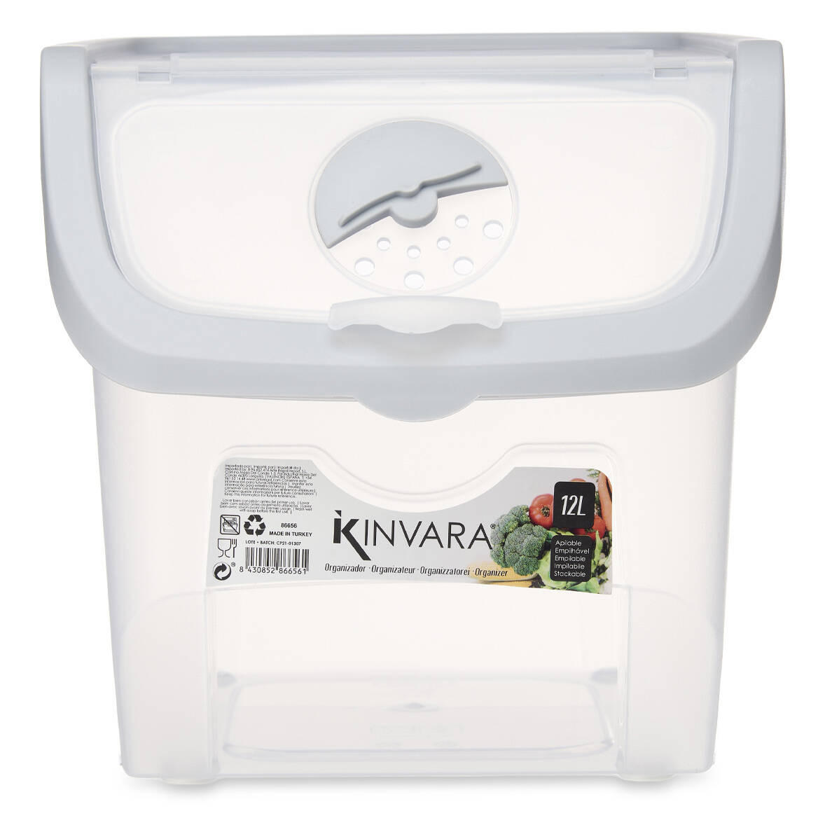 GEMÜSEBEHÄLTER 12 l - Hellgrau, Kunststoff (31/24/23.5cm) - Kinvara