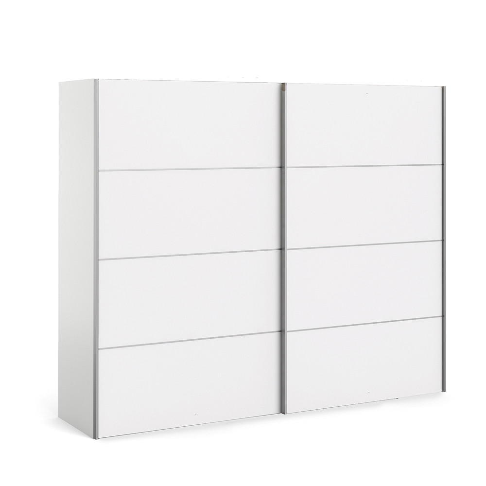SCHWEBETÜRENSCHRANK weiß - Weiß, Holzwerkstoff (243/202/64cm) - ebuy24
