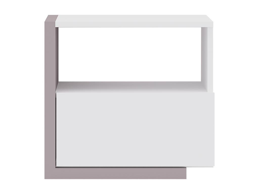 2ER-SET Nachttische skandinavisch mit 1 Schublade & 1 Ablage - Weiß & Taupe - NAPOLI II - Braun, Holz (39/43/46.4cm) - Vente-Unique