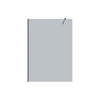 DUSCHWAND - 140 cm x 0.6 cm - Glas - Schwarz - MALIKA II - Schwarz, Glas (140/200cm) - Vente-Unique