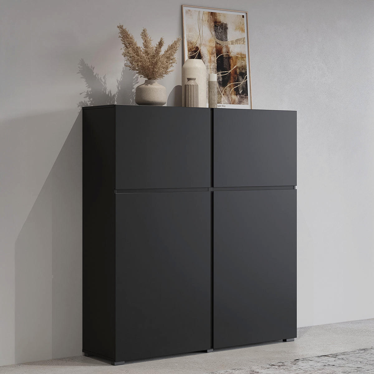 SIDEBOARD Lilia Černá - černá, kompozitní dřevo (119/139/40cm) - Petits-meubles