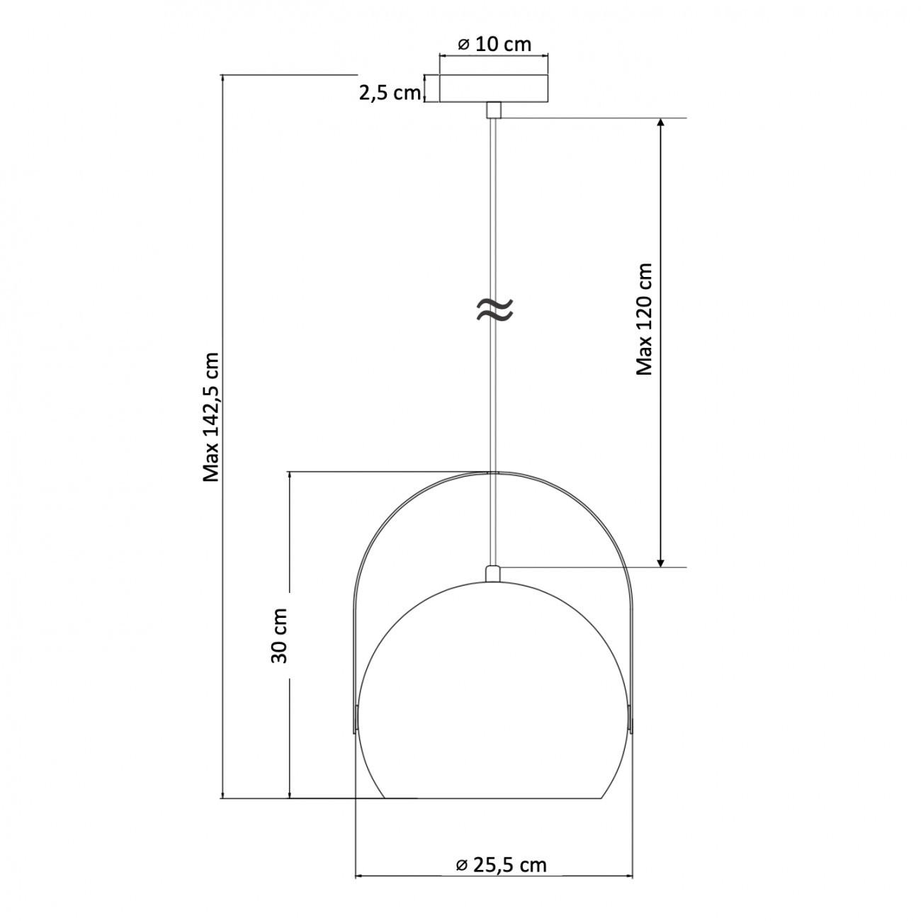 HÄNGELEUCHTE Tassino, Schwarz und weiß, 30cm - Weiß, Metall (30/25/30cm) - KOSILUM