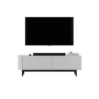 TV komoda Aurora matná biela 140 cm s kovovým rámom - čierna/biela, kov/kompozitné drevo (140/44/35cm) - Meble Lindner