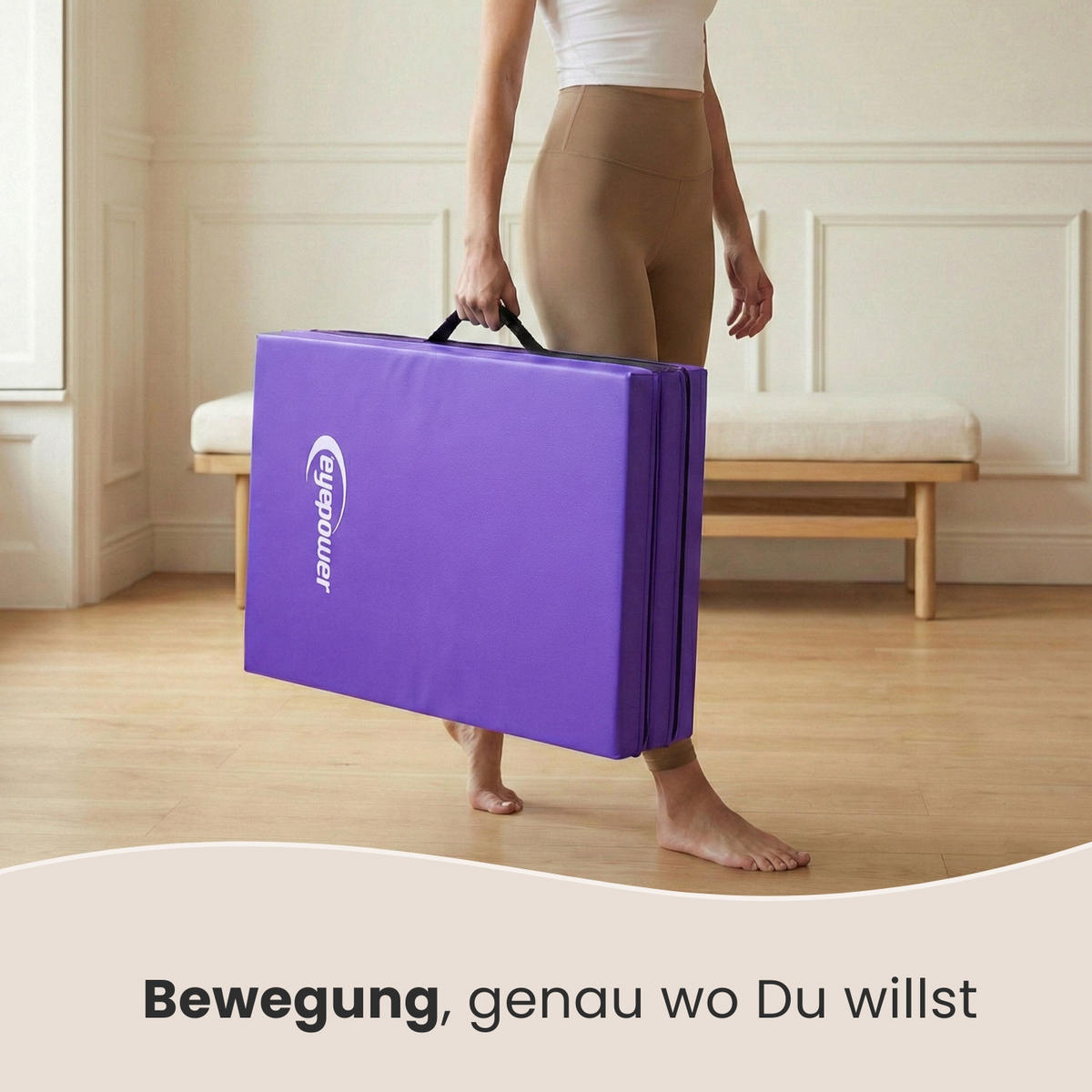 GYMNASTIKMATTE zum Wenden - 180/60/5 cm Faltbare Turnmatte - Lila, Kunststoff (60/180cm) - eyepower