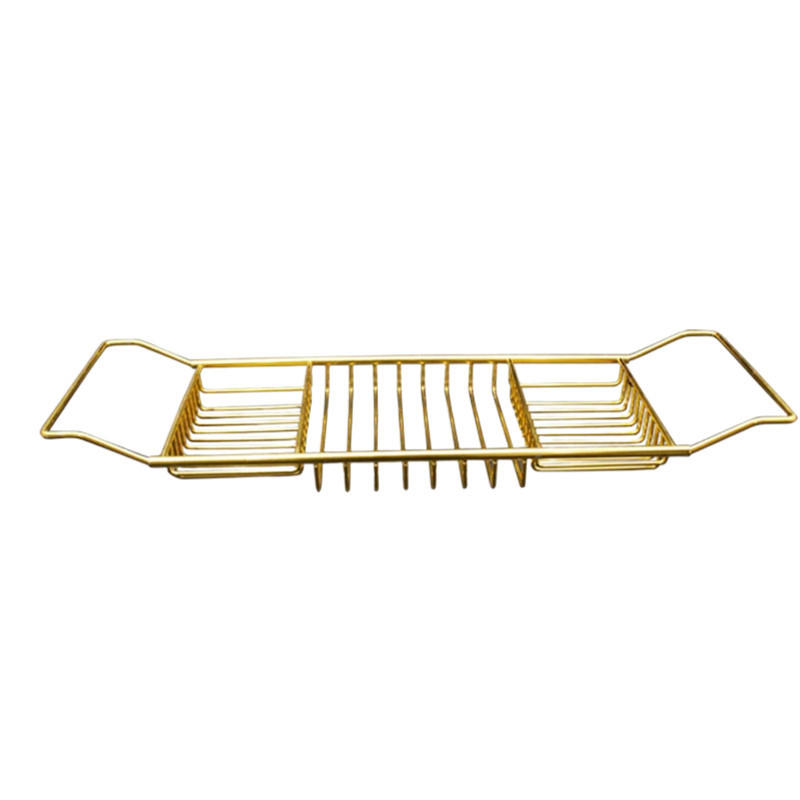 BADEWANNENABLAGE,(68–98) cm × 20 cm × 6 cm, Metall, Gold - Goldfarben, Metall (20/6/98cm) - Weltevree