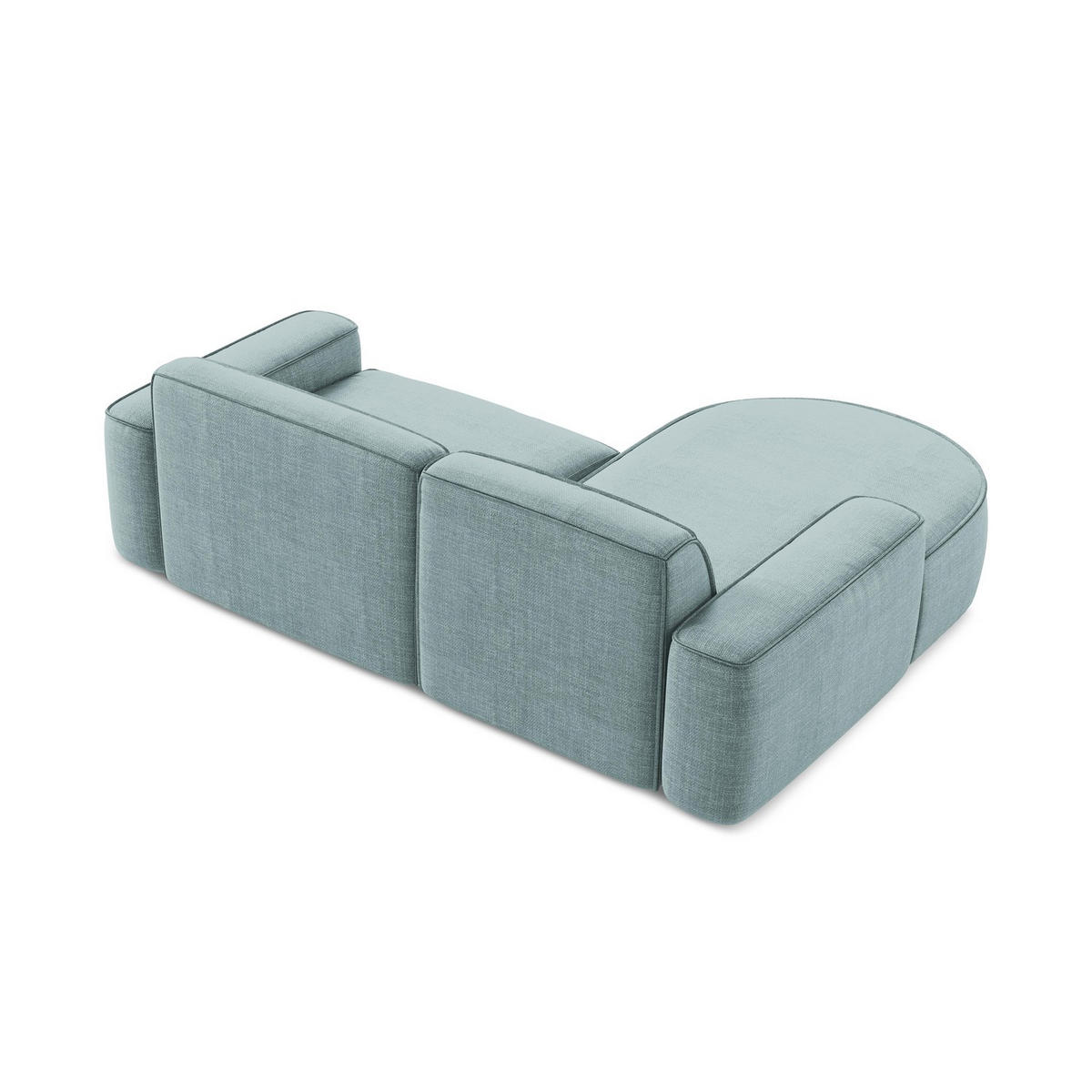 ECKSOFA Links Strukturstoff Blau - Pastellblau/Schwarz, Holzwerkstoff/Kunststoff (224/166cm) - LaMiaSofa