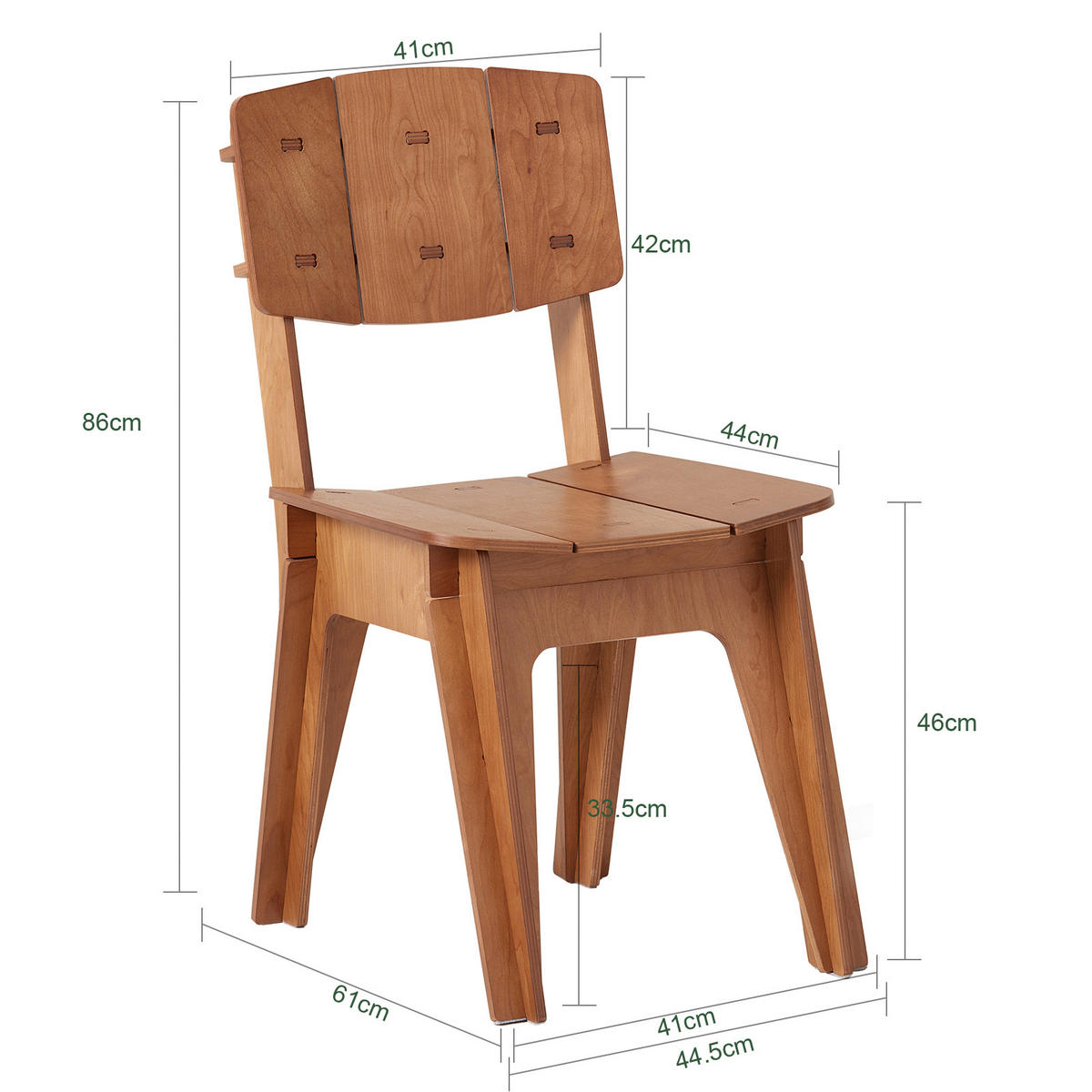 STUHL Braun - Braun, Holz (45/86/61cm) - SoBuy