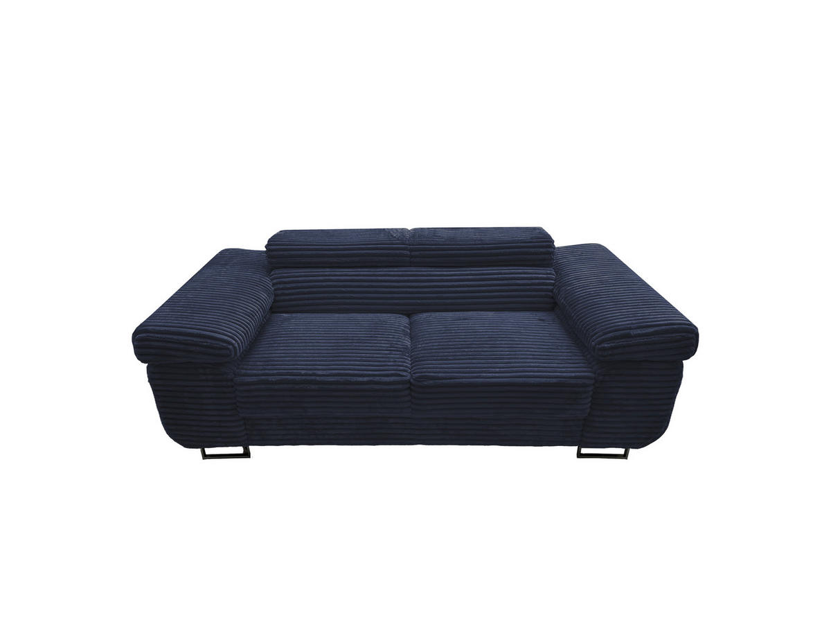 GUSTAW Sitzgarnitur 3+2+1, Schlafsofa 3-Sitzer, Cordbezug Blau - Blau, Textil (225/92/101cm) - KS Home Concept