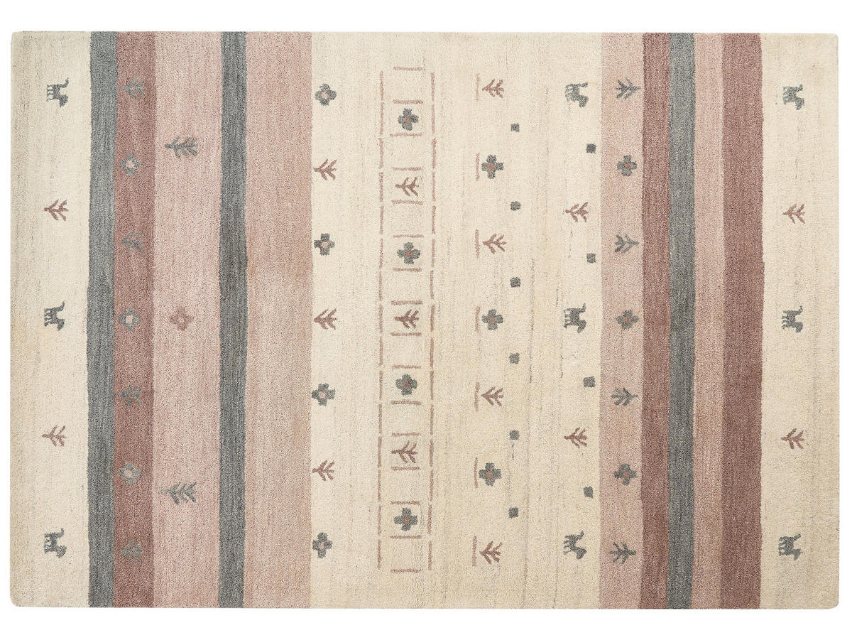 KURZFLOR-GABBEH Karli 230/160 cm - Beige, Textil (160/230cm) - Beliani