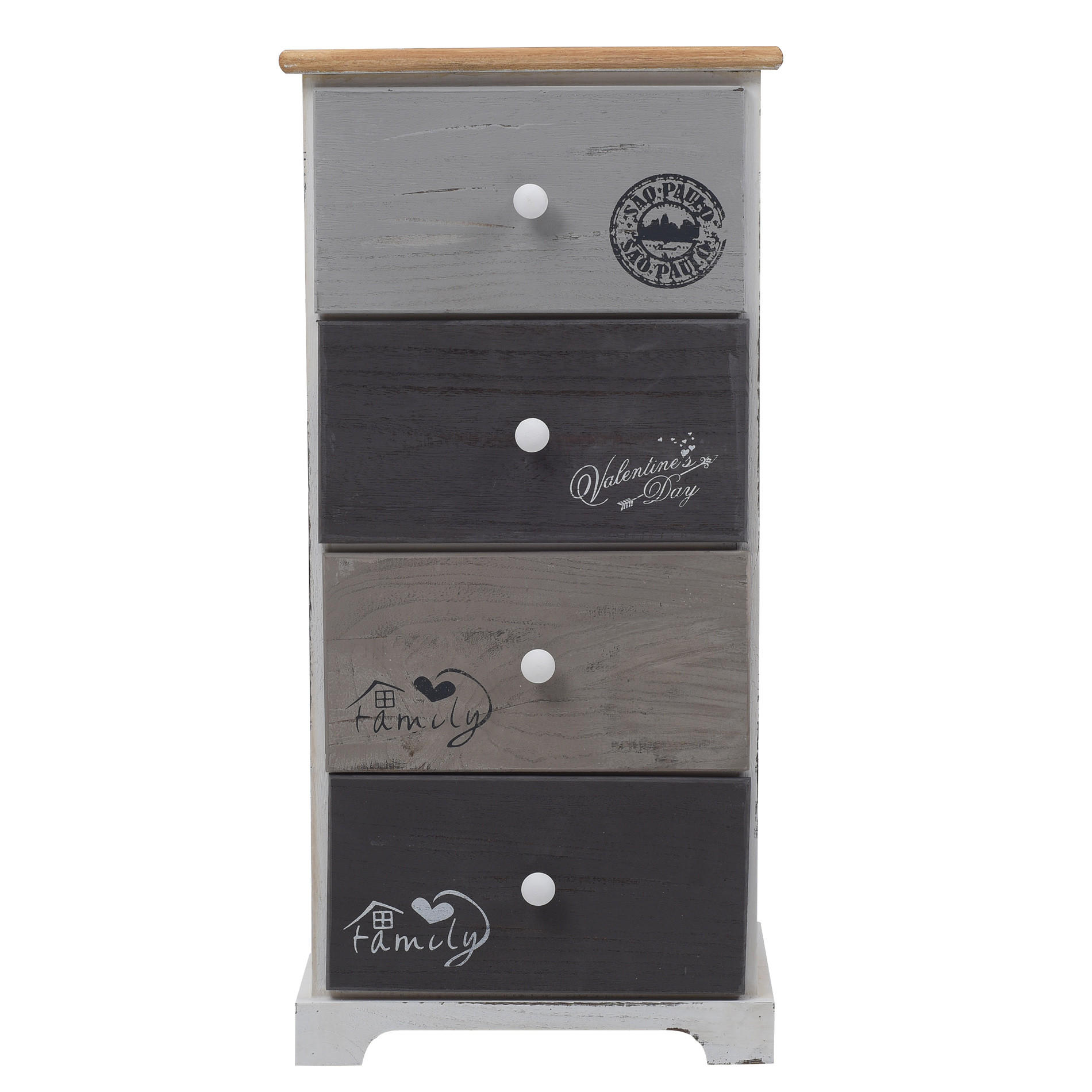 Mobili Rebecca Kommode Weiß 27x72x35 cm