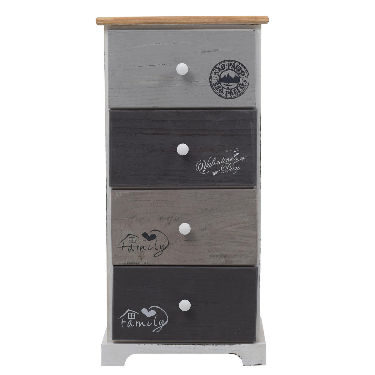 KOMMODE Weiß 27/35/72 cm - Weiß, Holz (27/72/35cm) - Mobili Rebecca