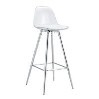 BARHOCKER DE-36521 2er Set mit transparentem Gestell Silber - Silberfarben, Metall (33/96.5/38cm) - ComfortXL