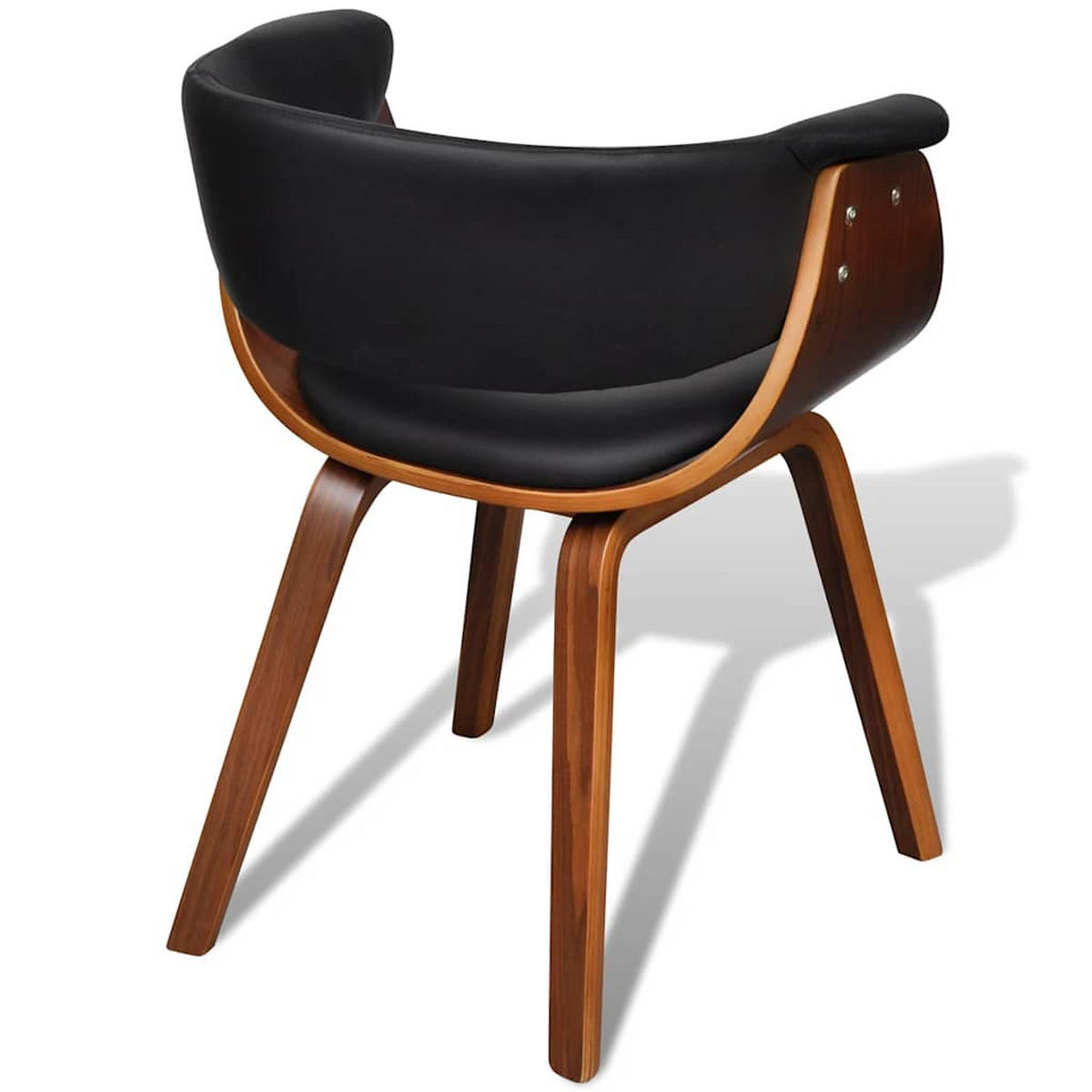 ESSZIMMERSTÜHLE 2 Stk. Bugholz und Kunstleder 51*59.5*72cm - Schwarz, Leder (51/72/59.5cm) - ZMH