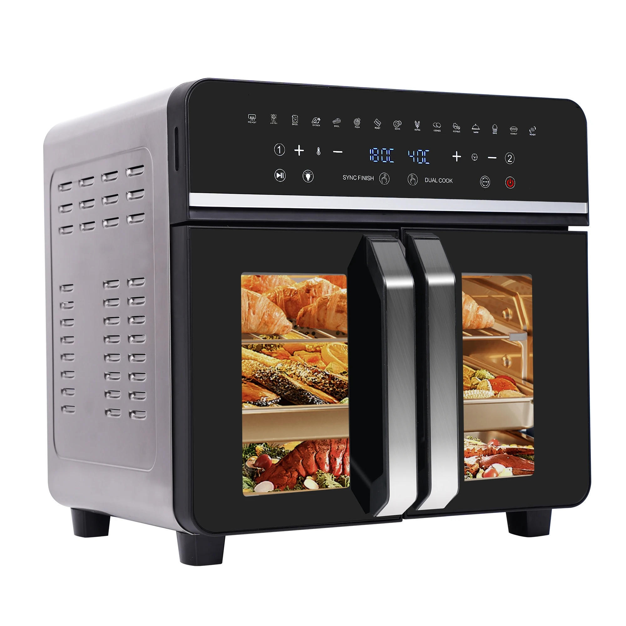HEISSLUFTFRITTEUSE HF-23L Schwarz - Schwarz, Kunststoff/Metall (40/39.6/39.4cm) - Coonoor