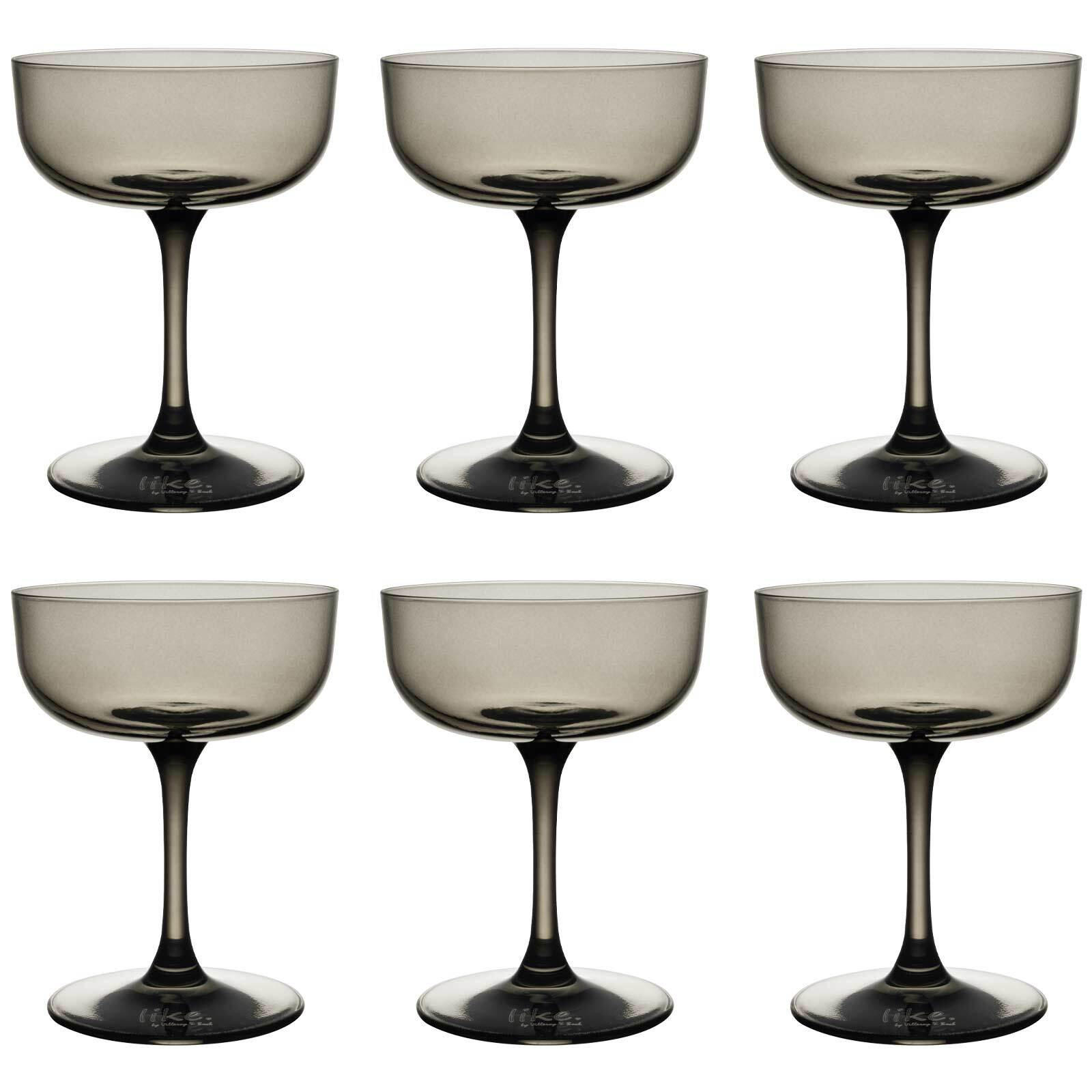 SEKTSCHALEN / DESSERTSCHALEN Like Glass Smoke 100 ml 6er Set - Grau, Glas (0.1L) - like.Villeroy & Boch