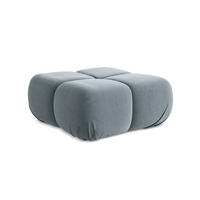 POUF Samt Stoff Blau - Blau/Schwarz, Kunststoff/Textil (95/41/95cm) - LaMiaSofa