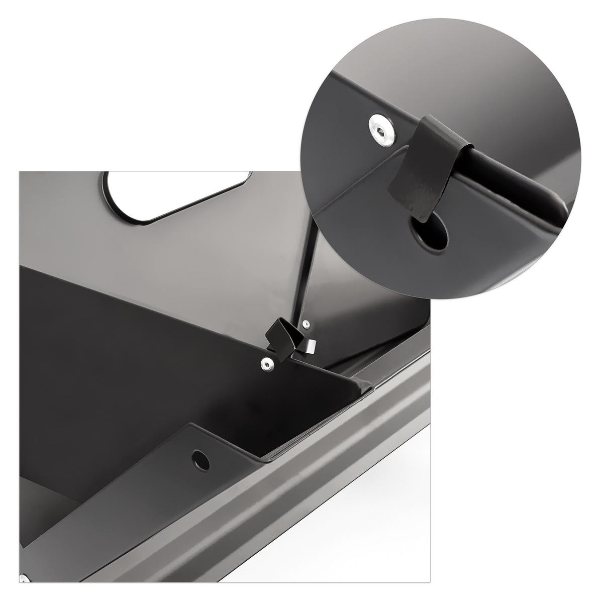 KLAPPGRILL - Silberfarben, Metall (30/30.5/45.5cm) - Relaxdays