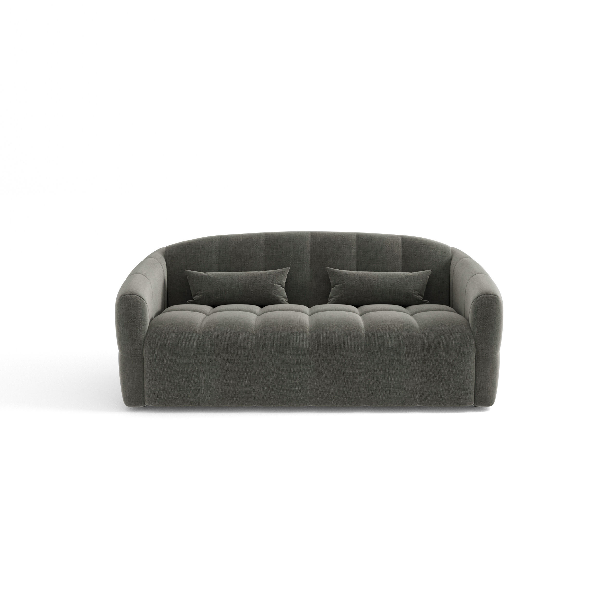 SCHLAFSOFA GERADE Samt Graphitgrau 205cm - Graphitfarben/Grau, Textil (205/88/108cm) - Sia Home