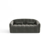 SCHLAFSOFA GERADE Samt Graphitgrau 225cm - Graphitfarben/Grau, Textil (225/88/108cm) - Sia Home