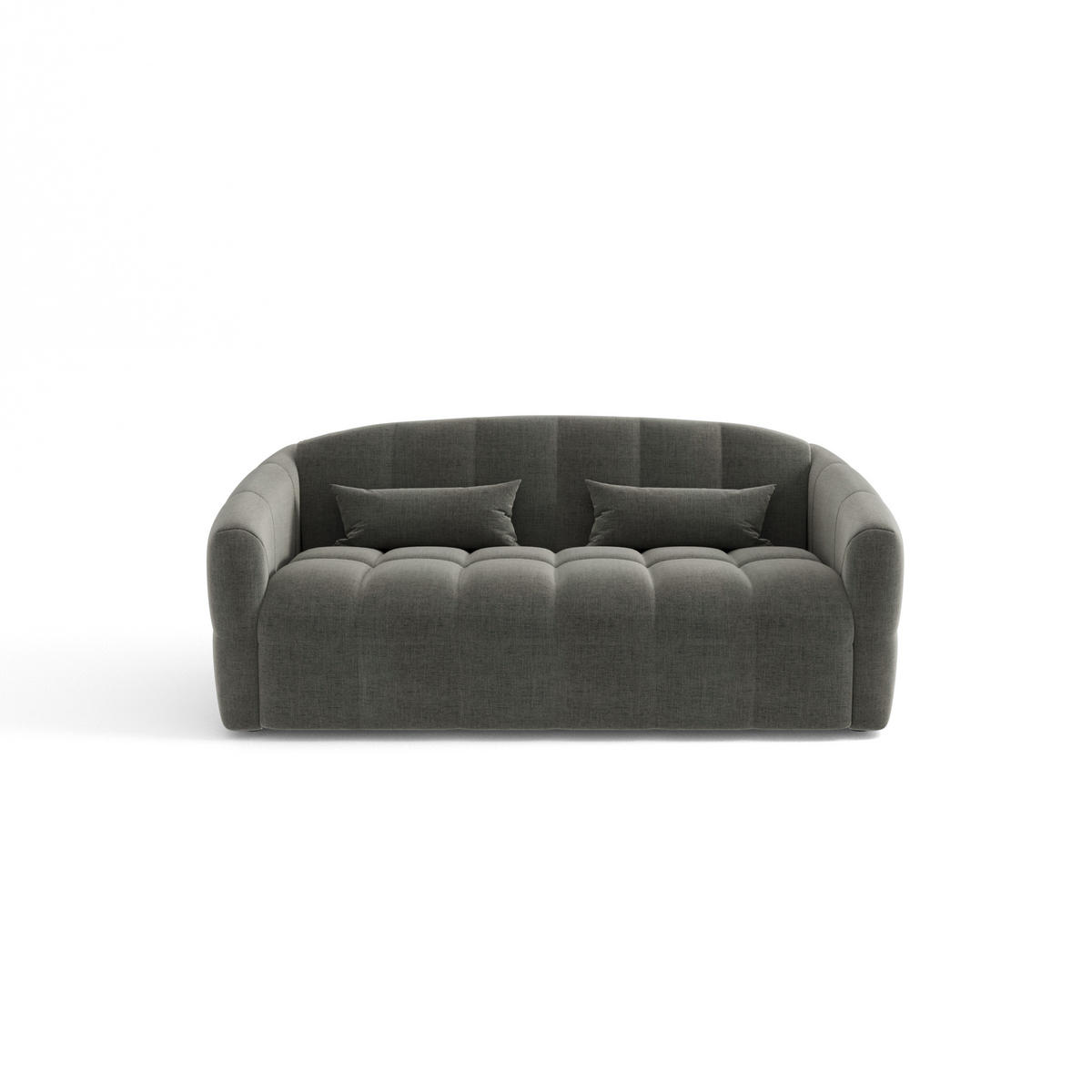 SCHLAFSOFA GERADE Samt Graphitgrau 225cm - Graphitfarben/Grau, Textil (225/88/108cm) - Sia Home