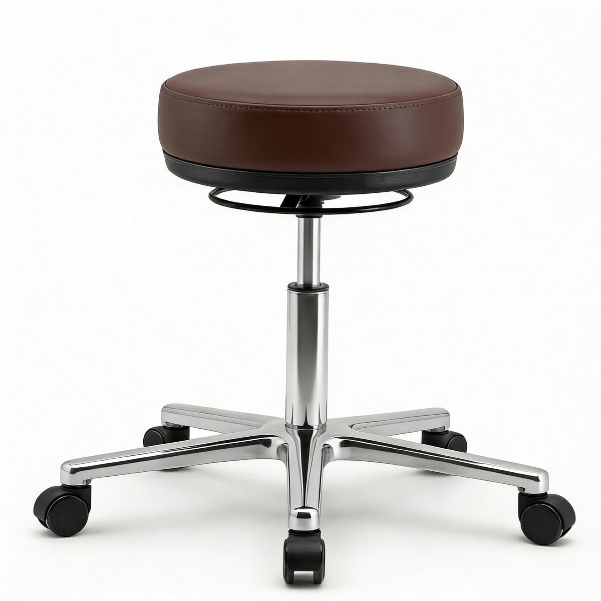 ARBEITSHOCKER Echtleder Braun - höhenverstellbar, 150kg belastbar - Braun, Leder/Metall (58/46/58cm) - Versee