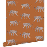 TAPETE Panter 53 cm x 10.05 m - Orange, Papier (53/1000cm) - ESTAhome