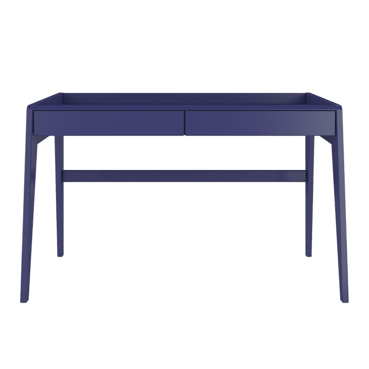 SCHREIBTISCH Lisa, 125/70/81 cm in Marineblau, Buchenholz - Dunkelblau, Holz/Buchenholz (70/125/81cm) - Visby