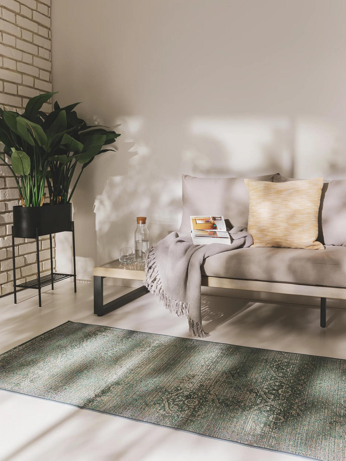 TEKAŠKI prt Artis zelena za notranjo in zunanjo uporabo 80x250 cm - zelena, umetna masa/tekstil (80/250cm) - benuta Nest