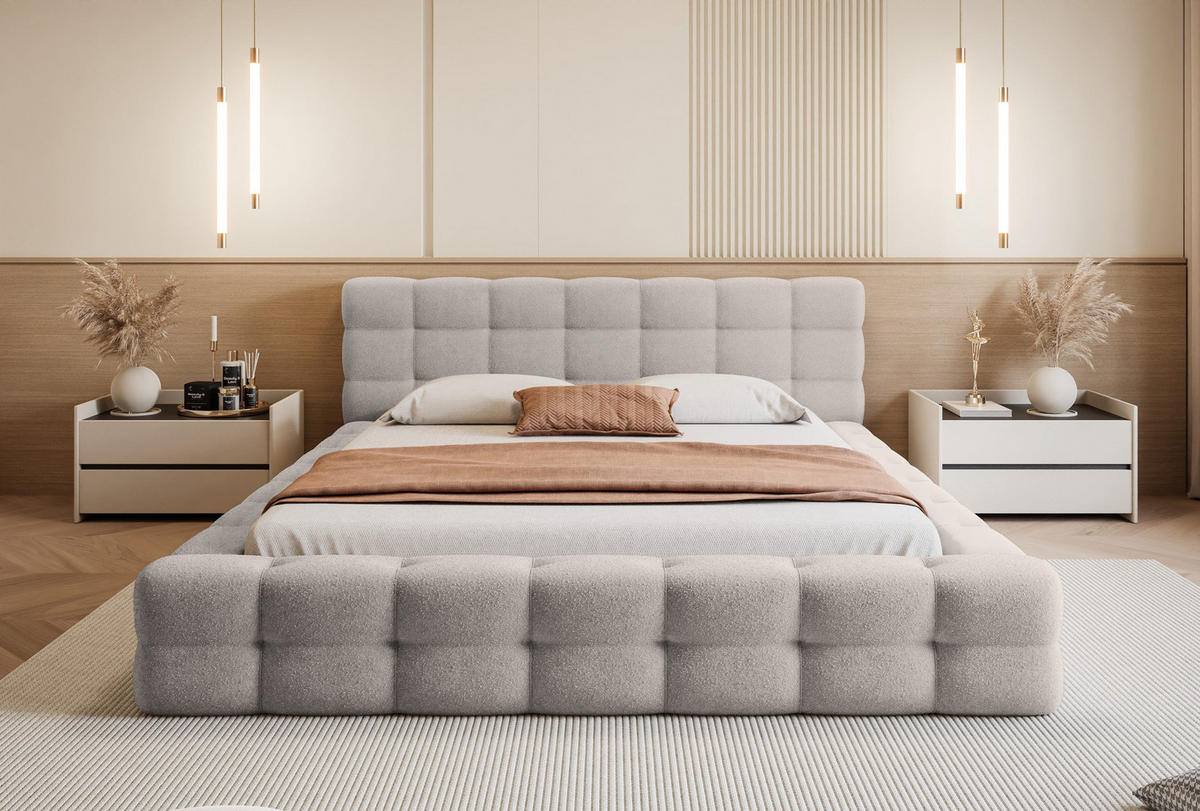 POLSTERBETT Calida 160x200 cm, Grau - Grau, Textil (160/200cm) - Fedve