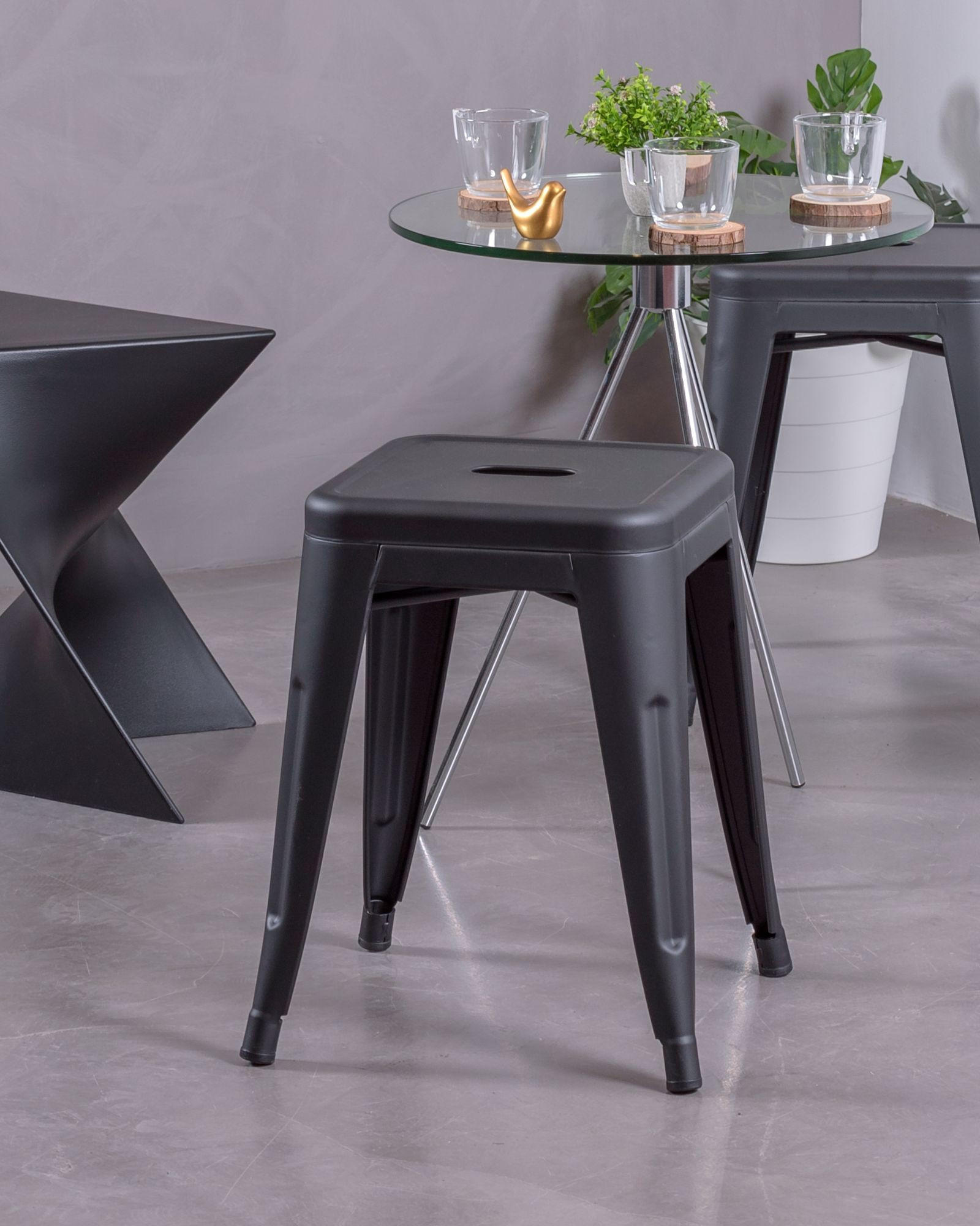 HOCKER Metall Schwarz - Schwarz, Metall (40/45/40cm) - Nest Dream