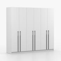 DREHTÜRENSCHRANK ROSA II 6D 230/210/55 cm 6-türig Weiß - Schwarz/Weiß, Holz/Holzwerkstoff (230/210/55cm) - imoebel24