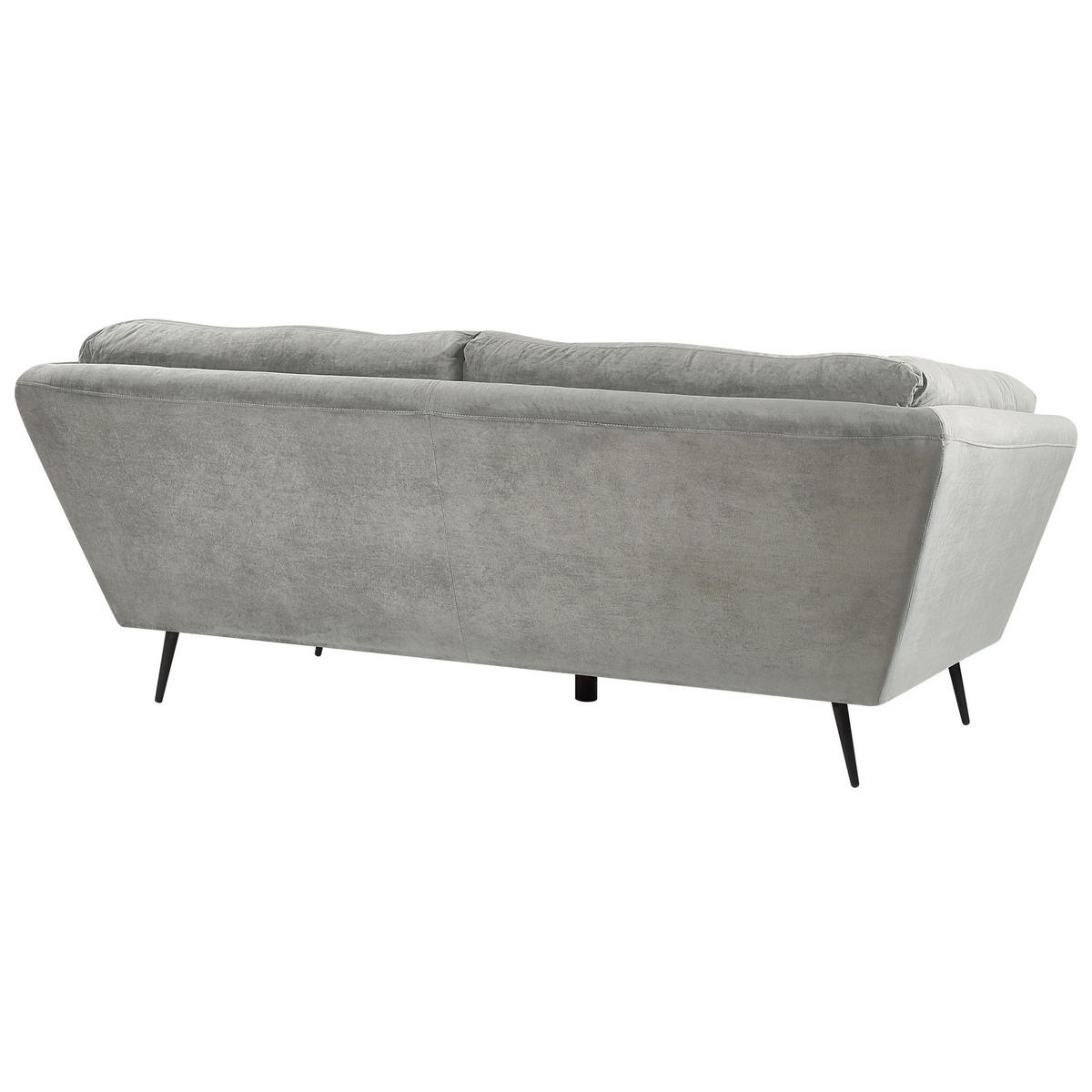 3-SITZER-SOFA Samtstoff Grau Lenvik - Grau, Textil (210/75/90cm) - Beliani