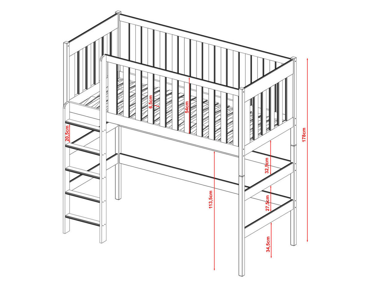 HOCHBETT WEIß - Weiß, Holz (90/200cm) - FURNLUX