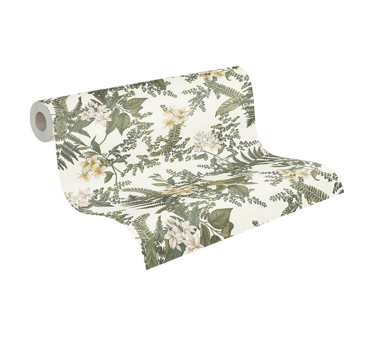 VLIESTAPETE Grün 53/1005 cm - Weiß, Textil (53/1cm) - KUNSTLOFT