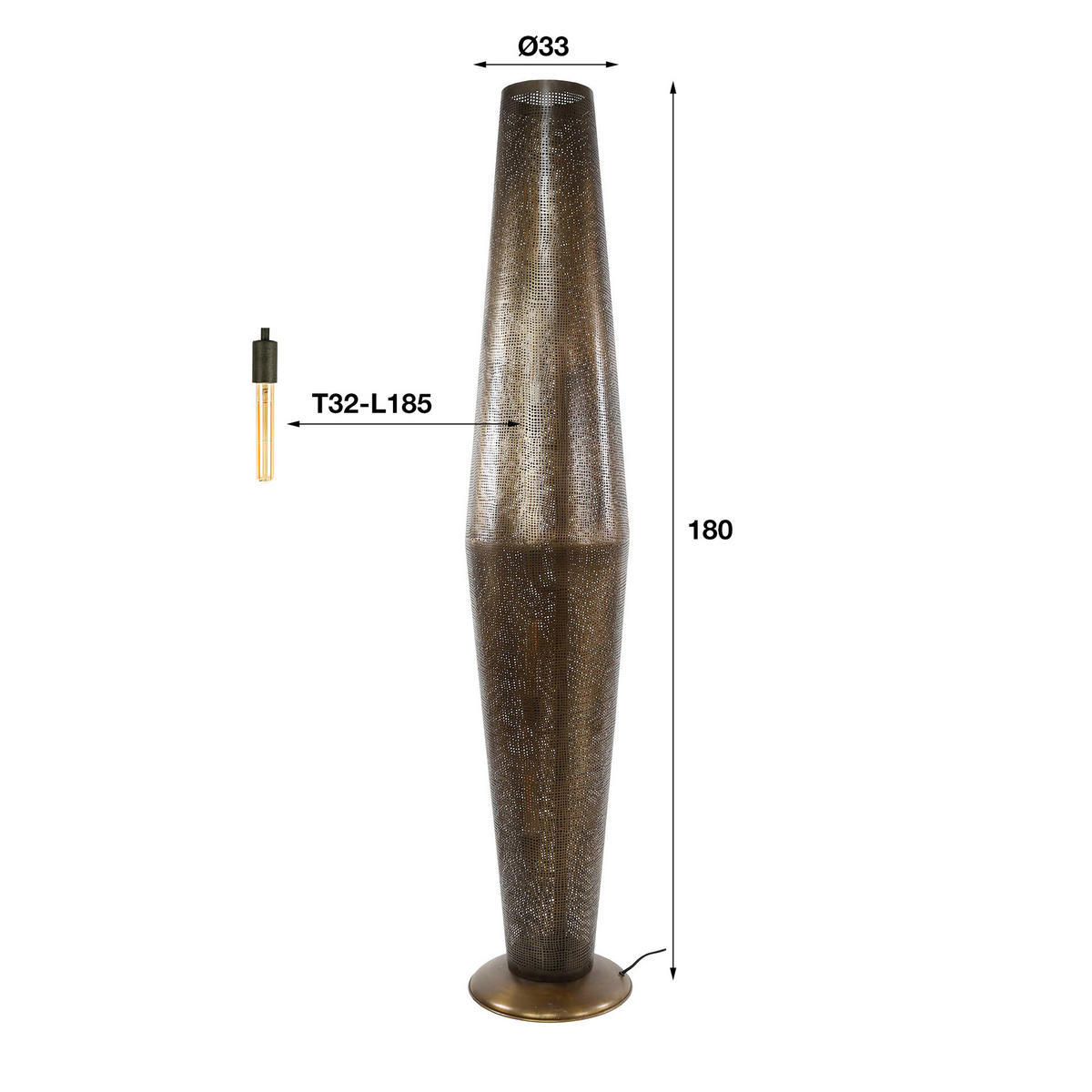 STEHLEUCHTE Cosmic Bronze 30/180/ 30 cm - Bronzefarben, Metall (30/180/30cm) - Hoyz Collection
