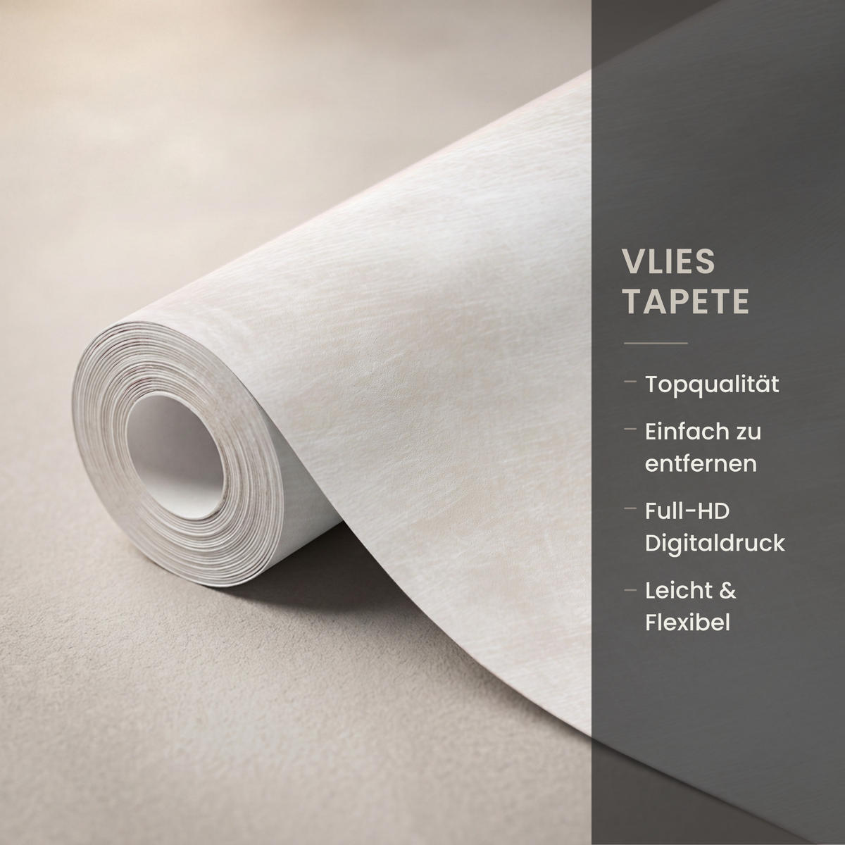 TAPETE - Dezent - Textur - Beige - 400x220 cm - Creme, Papier (400/220cm) - OnlyWow