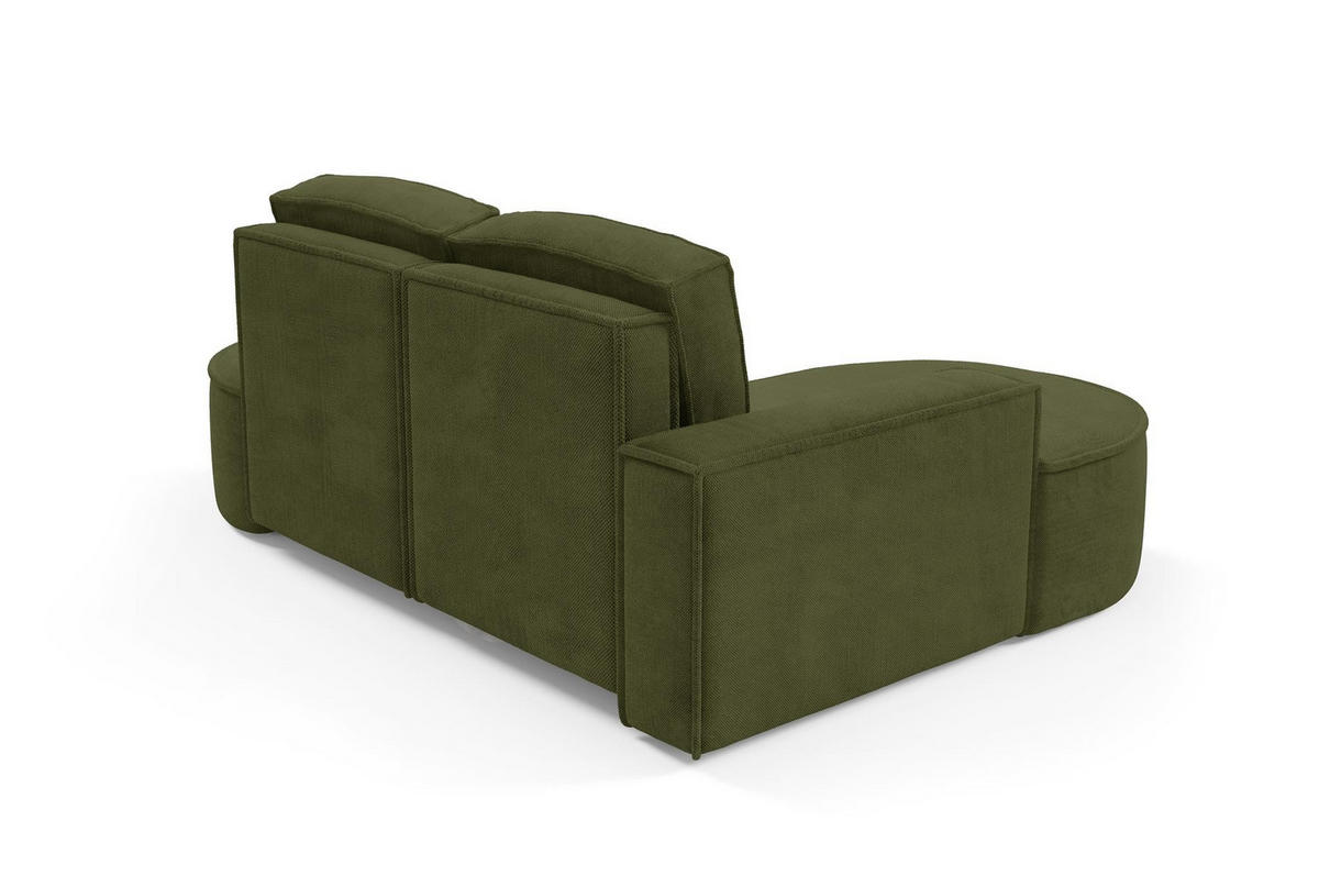 ECKSOFA Flow Grün, mit Kissen in Curio Stoff, linke seite - Grün, Holzwerkstoff/Textil (210/157cm) - Bettso