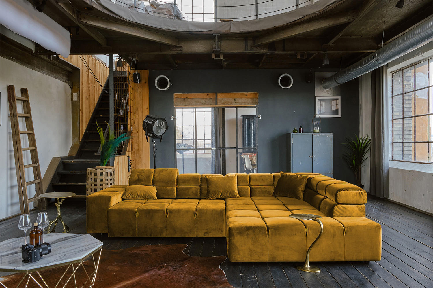 ECKSOFA MIT MOTORISCHEM SITZVORZUG NEVADA Gelb Velvet - Gelb/Schwarz, Textil (319/215cm) - KAWOLA