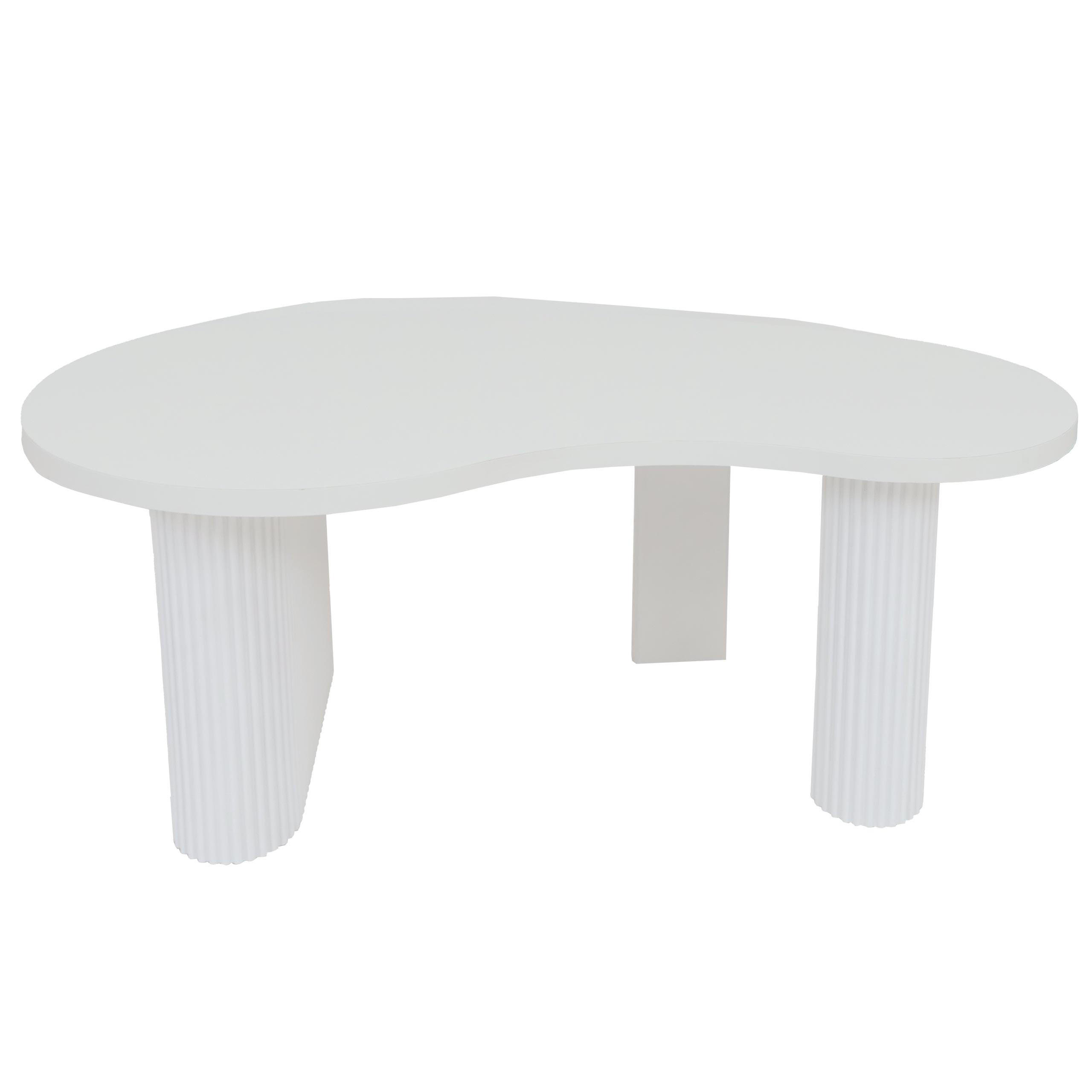 COUCHTISCH organisch Weiß - Weiß, Holz (60/110/45cm) - MCW