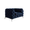 CHESTERFIELD-SESSEL Laura Marineblau Samt - Silberfarben/Dunkelblau, Holz/Textil (125/75/100cm) - S-Style Möbel