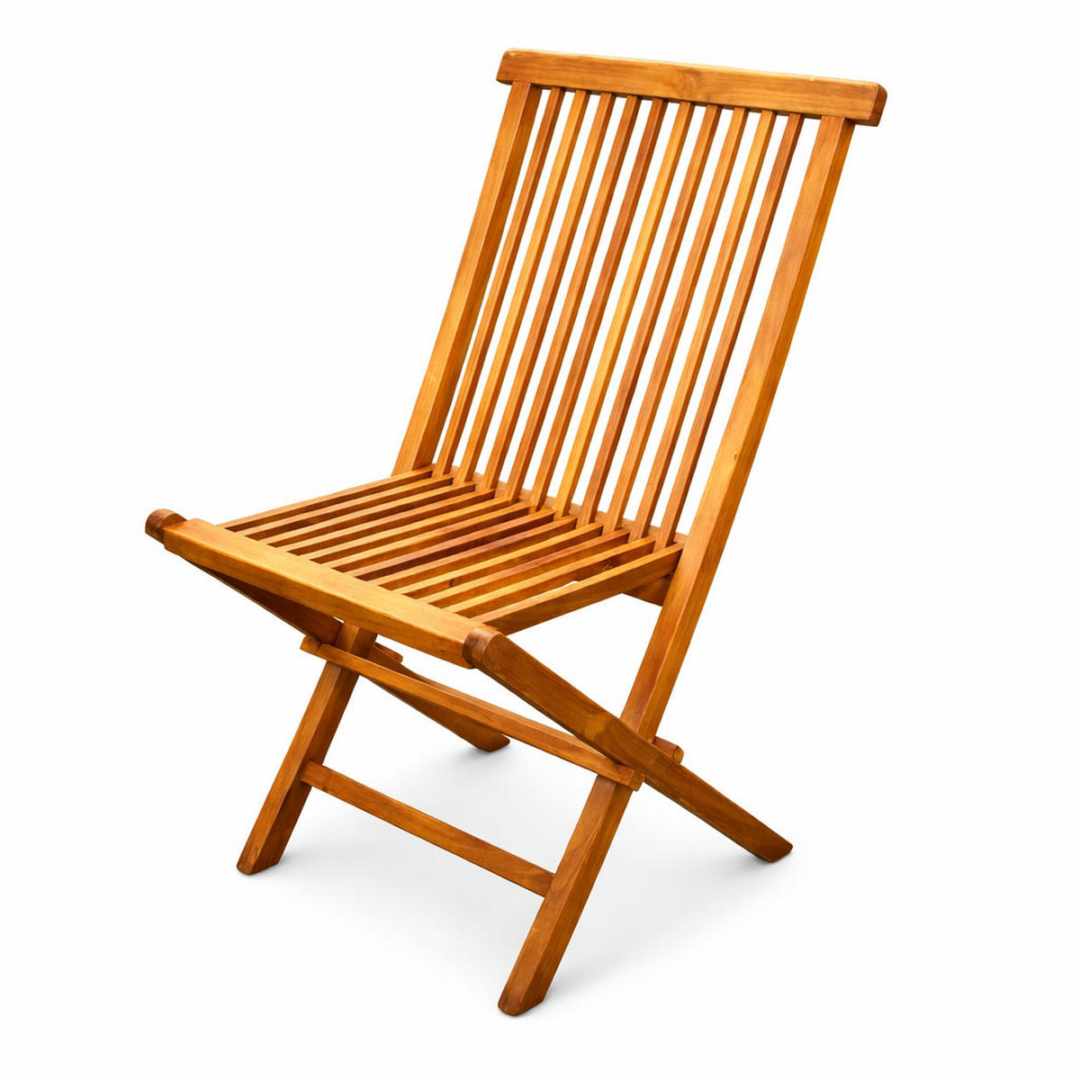 STUHL Teck Braun klappbar Set mit 4 - Braun, Holz (46/90/59cm) - Concept Usine