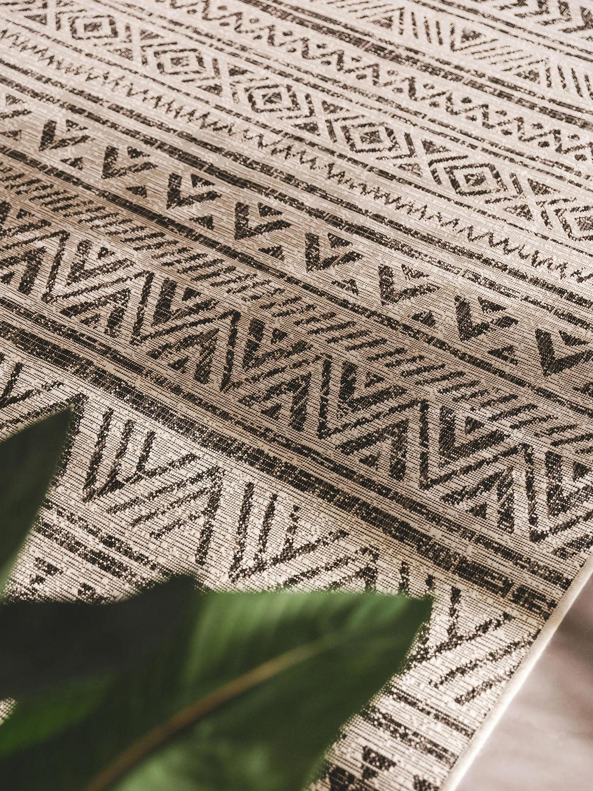 OUTDOORTEPPICH Cleo Weiß/Schwarz 300x400 cm - Weiß, Textil (300/400cm) - benuta Nest