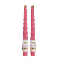 STABKERZE (2er Set) Twisted Santa - Hellrot, Paraffin (3/28/3cm) - Butlers