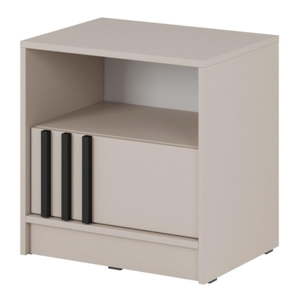 NACHTTISCH Kaschmir KELLY Mit Schublade Und Ablage Mit Lamellengriff - Ecru, Holzwerkstoff (51/52/38cm) - Sepro Meble