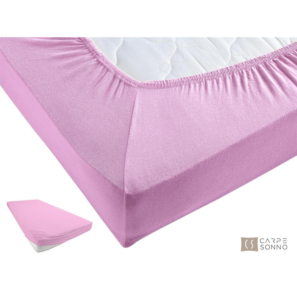 Thumbnail - Carpe Sonno Jersey-Spannbettlaken, Hellrosa, Textil, Uni, Füllung: Baumwollfüllung, Rechteckig, 160x200 cm, Oeko-Tex® Ma...